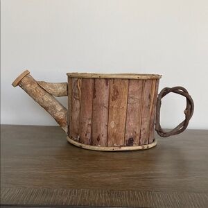 Rustic Wood Planter Watering Can